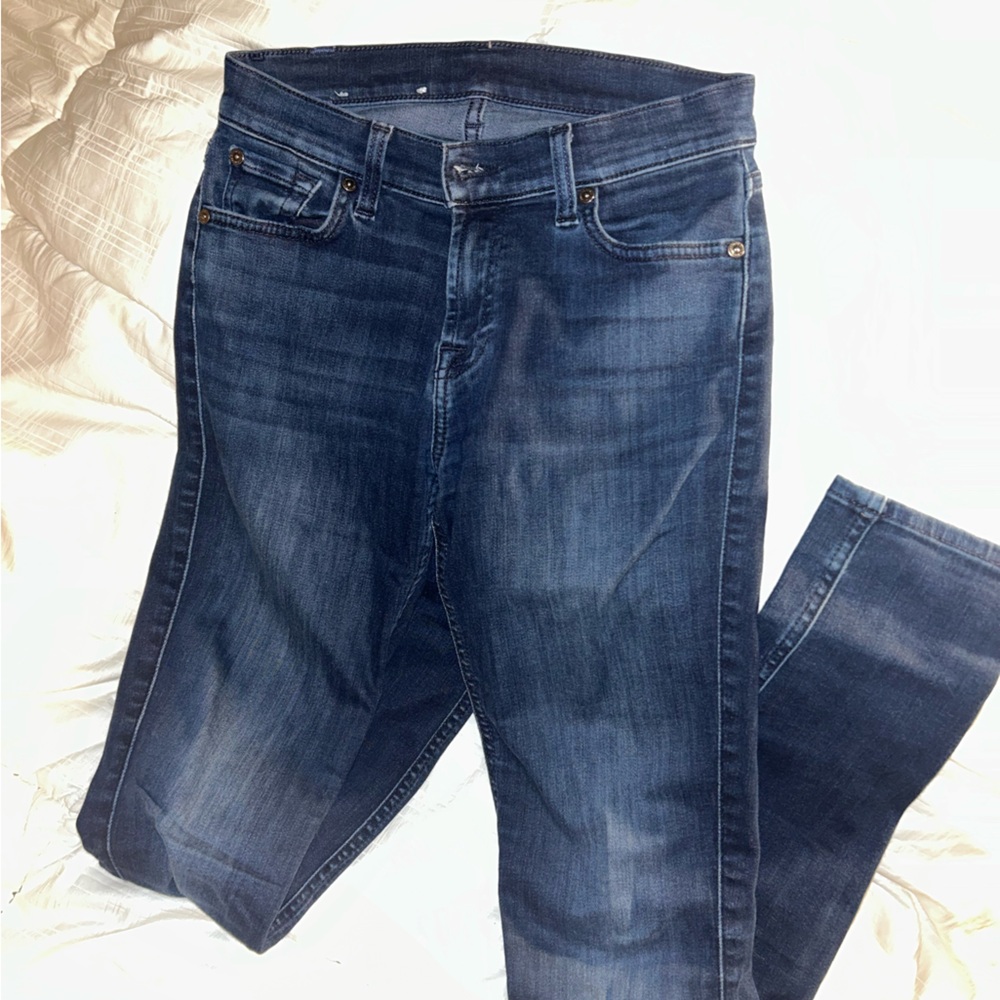 7 For All Mankind Dark Blue Skinny Jeans